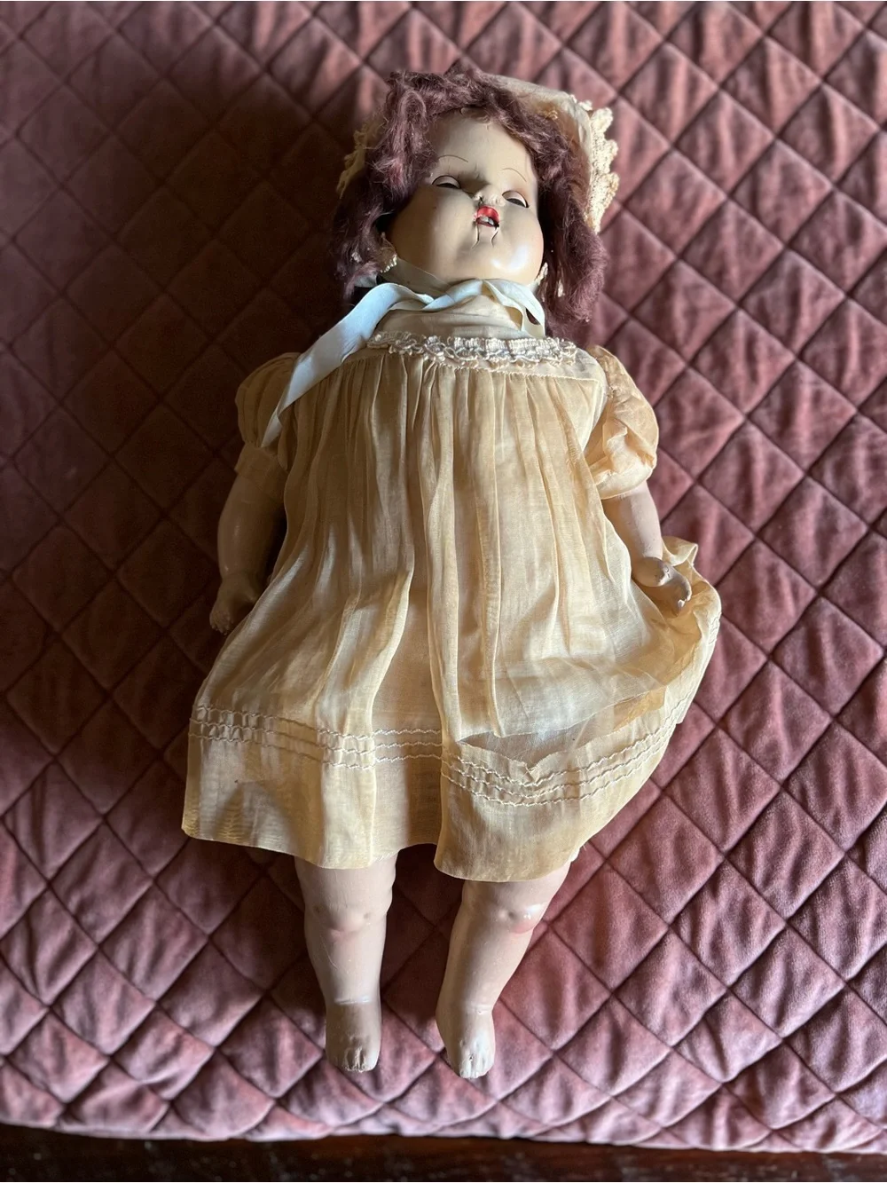 Antique Vintage Doll sleeping eyes cloth body